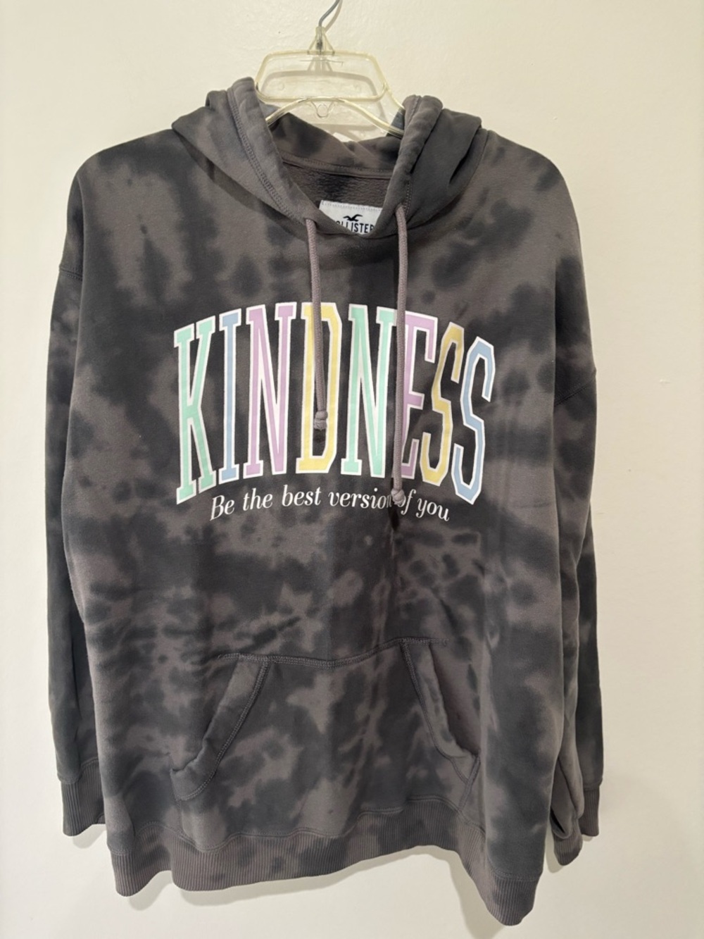 Hollister KINDNESS Tie-Dye Hoodie with Pastel Lettering